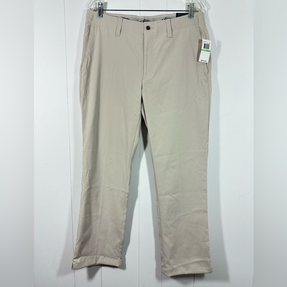 Callaway Other - NEW Callaway Men’s Beige Golf Pants 34x30 Stretch Waistband Casual Straight Leg